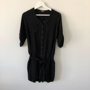 Express Black Button Up Romper Size S